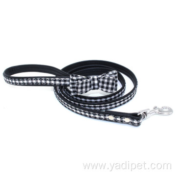 bow pet traction cord solid microfiber dog leash